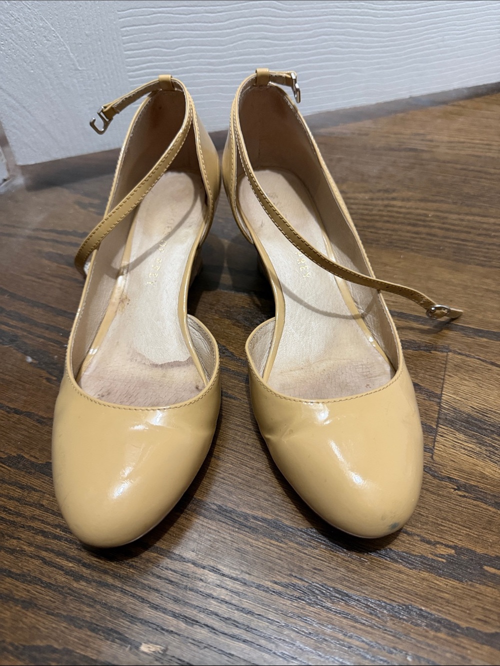 Shoes of Prey Nude Patent Ankle-Strap Pumps